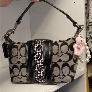 Coach Monogram Black and Gray Shoulder Bag